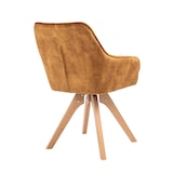 thumbnail of SalesFever Armlehnstuhl | drehbar | Bezug Vintage Samt-Velours | Gestell Buche-Holz | B 59 x T 61 x H 85 cm | goldfarben-natur