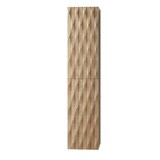 thumbnail of BELVIT ARGENA Hochschrank 160cm Helle Eiche Wellenmuster 2 Türen Grifflos Softclose Reversibel Multiplex Eschenfurnier