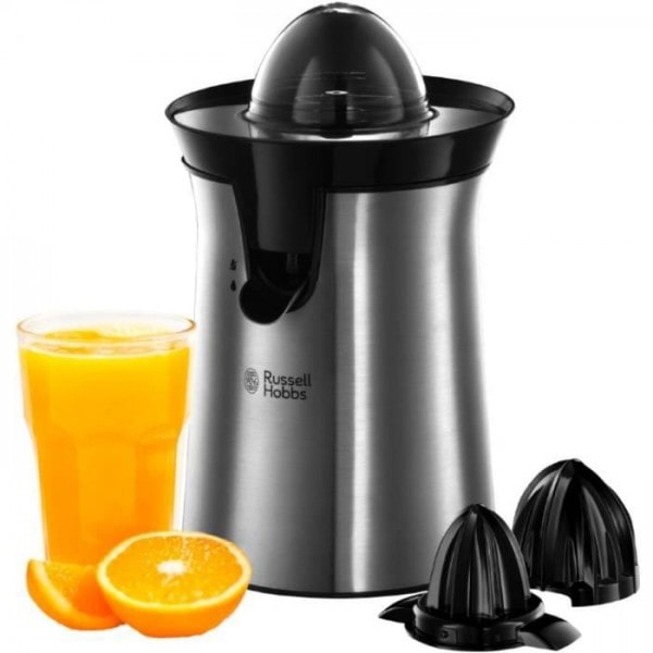 Presse Agrume Electrique RUSSELL HOBBS 22760-56 s Electrique, 2 Sens Rotation, 2 Cônes Interchangeables, Jus de Fruit Frais Rapide usage non-intensif