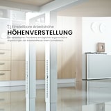thumbnail of bümö höhenverstellbarer Eckschreibtisch R-Serie 200x120 cm in weiß, Gestell in Graphit - Schreibtisch L Form, großer Tisch für's Büro, Computertisch