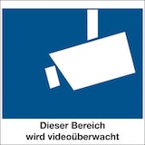 thumbnail of Hinweisschild, Dieser Bereich wird videoüberwacht - DIN 33450 - 300x300x0.45 mm Aluminium geprägt