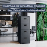 thumbnail of Hängeregisterschrank abschließbar TION - 4 Schubladen mit Schloss | Aktenschrank Büroschrank aus Stahl Metallschrank, 132x46x62cm Anthrazit