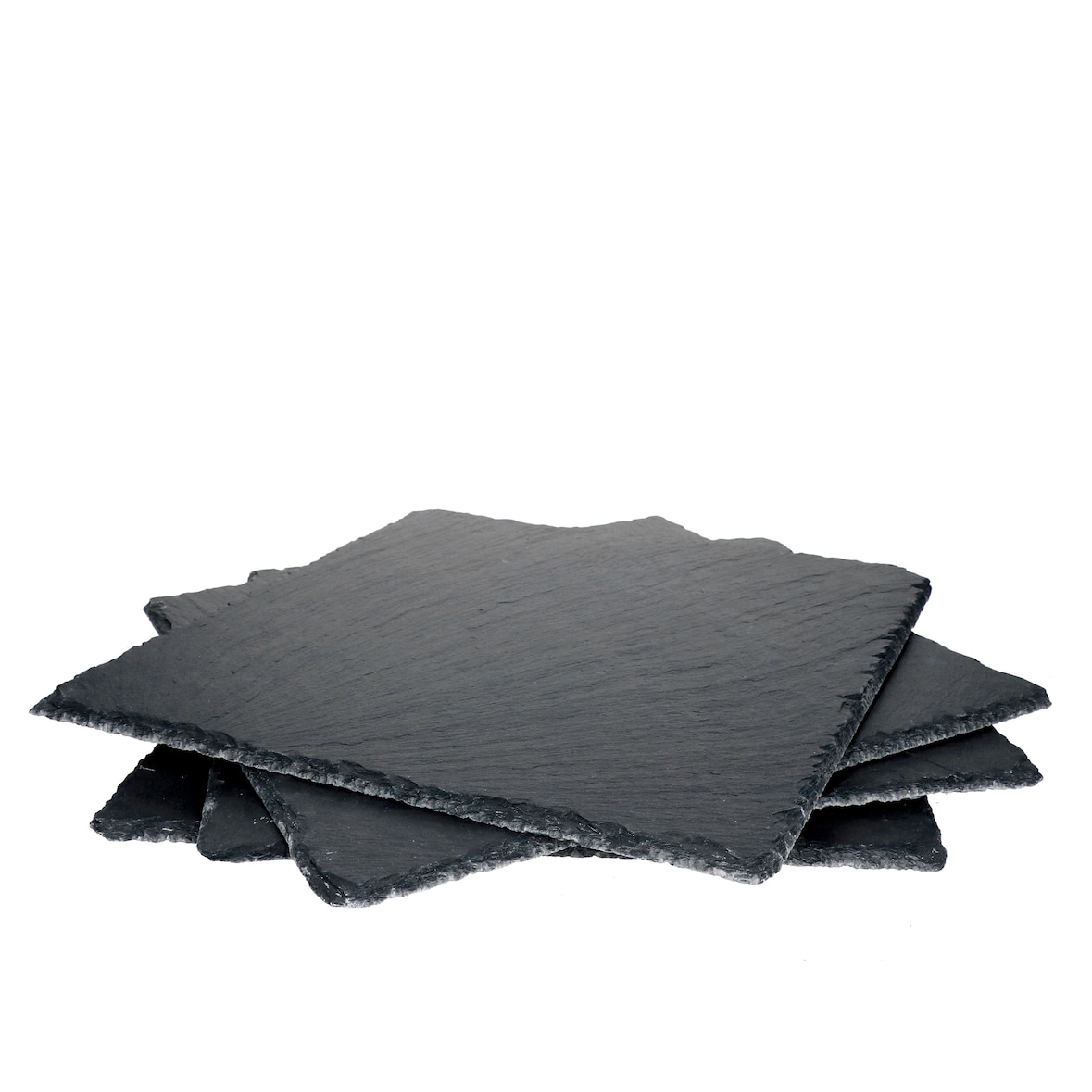 4er Set Schieferplatte 30x30cm Schwarz - 23464620