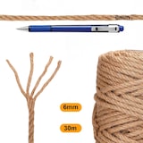 thumbnail of Cuerda de Yute 30m, 4 Capas Cuerda de Sisal Fibra 100% Natural, Artesanía, Decoración (30m - 6mm)