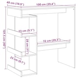 thumbnail of Mesa de bar con estante madera envejecida 100x48x101,5 cm