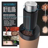 thumbnail of Arendo elektrische Salz- & Pfeffermühle, weiß/braun, Batterie, LED-Licht, Keramikmahlwerk, einstellbar