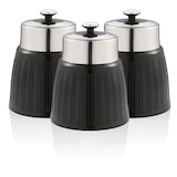 thumbnail of SWAN SWKA1024BN Retro Conjunto de 3 Boiões de Cozinha 1,2 L Herméticos para Especiarias, Chá, Café, Vintage, Preto