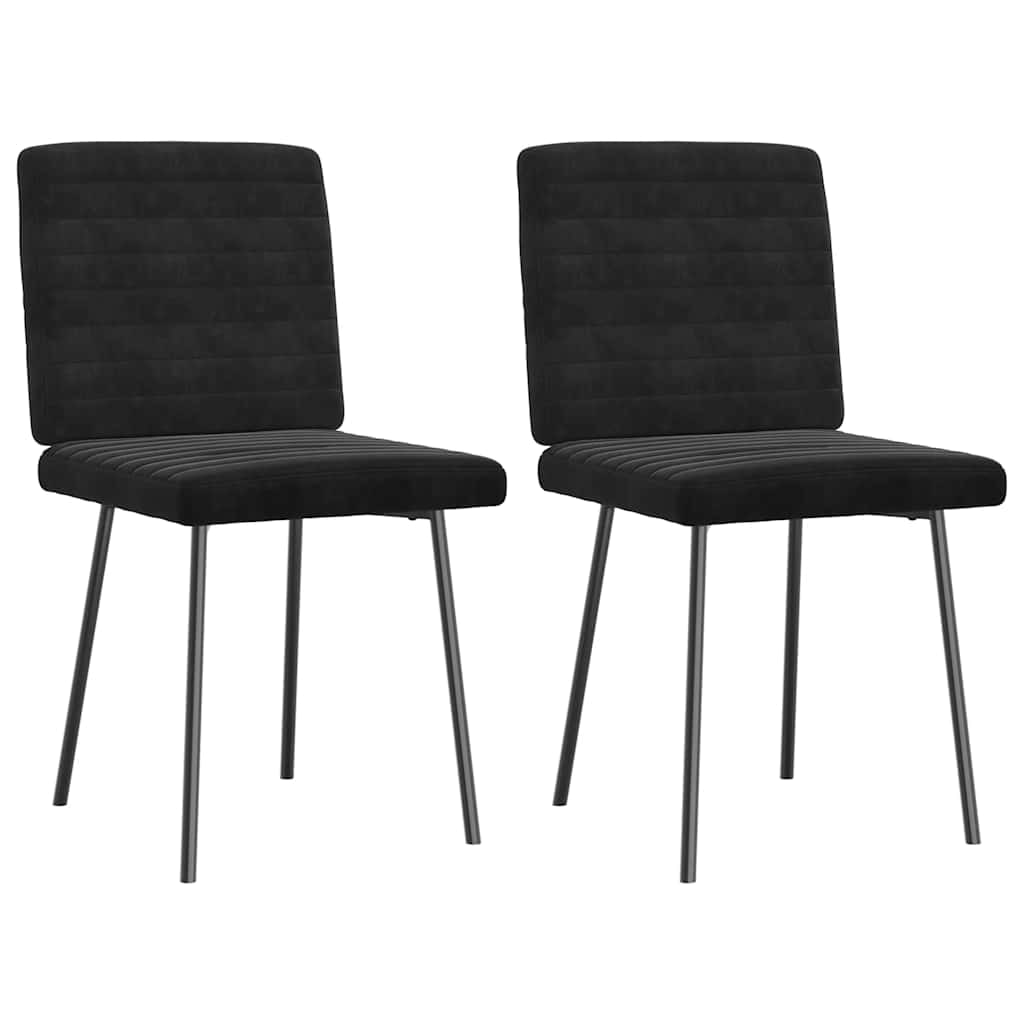 vidaXL Esszimmerstühle 2 Stk. Schwarz Samt