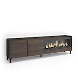 thumbnail of TV-Schrank, Lowboard, 212x61x35 cm, Für TV-Geräte bis zu 80", Elektrokamin XXL, Industriedesign, LED, Dunkler Eiche und Schwarz