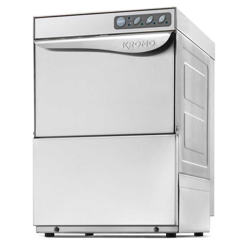 Glazenspoeler KROMO AQUA 35 van roestvrij staal ZONDER afvoerpomp. Vaatwasser voor de keuken van bars, restaurants en horeca.