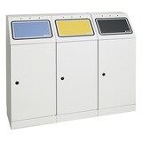 thumbnail of Abfalltrennung FD 45, 3-fach Station. Behälter zur Wandbefestigung, RAL 7035/ProPads, verz. Innenbehälter, 3x45 Liter