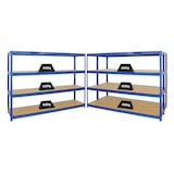 thumbnail of PROREGAL Mega Deal 3x Étagère charge lourde DINO | HxLxP 180x240x60cm | 450kg par niveau | Bleu | Lot d'étagères robustes de Garage Atelier Cave