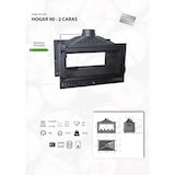 thumbnail of Hogar de leña 2 caras HOGAR 90 en fundición, 16.28 kW, doble vista, para 310 m³, salida 180 mm