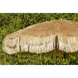 thumbnail of Parasol marron clair à franges en acier finition bois naturel - HAWAI
