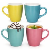 thumbnail of 4er Set Henni Kaffeebecher 320ml Ø8,5cm Keramik bunt Gelb Rosa Grün Blau Tasse