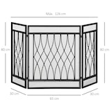 thumbnail of HOMCOM Frente de Lareira Dobrável Frente para Lareira com 3 Painéis com Dobradiças e Estrutura de Metal Decorativa 126x3x80cm Preto