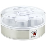thumbnail of HOMCOM Iogurteira 20W Capacidade 1,26L com 7 Frascos de Cristal de 180 ml Termóstato Ajustável Temporizador de 1-48 horas 24x24x13 cm Branco