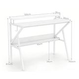 thumbnail of COSTWAY Mesa com Suporte para Monitor, 100 x 50 cm, Pequena Mesa de Computador, Mesa para PC com Prateleira, Gancho e Estrutura de Metal