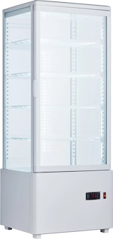 thumbnail of Getränke- und Gebäck-Kühlvitrine 98 Liter 4-seitig verglast weiß +2/+10 °C 44,7x40x111,9h cm
