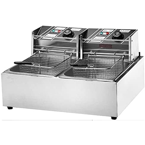 freidora industrial doble cuba 6+6 litros electrica para hosteleria