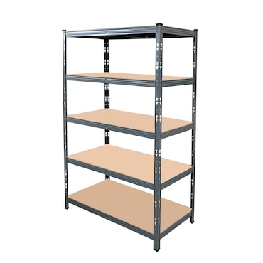 METRO PROFESSIONAL Estante de Alta Resistência Metal/Madeira, 120 x 60 x 200 cm, Capacidade de carga 400 kg por prateleira, cinzento