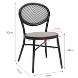 thumbnail of METRO PROFESSIONAL Gastro Stuhl stapelbar Olivara, Aluminium/ Textilen-Bespannung, weiß/schwarz