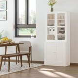 thumbnail of Vitrina para Salón Estantería Librería con 4 Puertas y Estantes Ajustables Estilo Moderno Multiusos para Cocina Oficina 76x40x178,5 cm