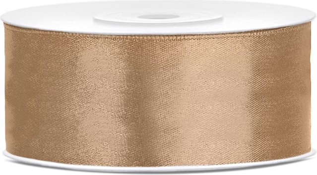 Satin Geschenkband helles gold 25m 25mm breit