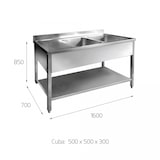 thumbnail of Mueble Fregadero Completo para Hostelería 2 Senos y Escurridor - FRE 167 Z2