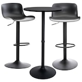 thumbnail of Conjunto de 2 Taburetes de bar con respaldo alto & 1 Mesa Medora Negro