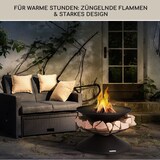 thumbnail of Aguilera Feuerschale mit Grill Ø 65 cm Holzlager Stahl Schwarz