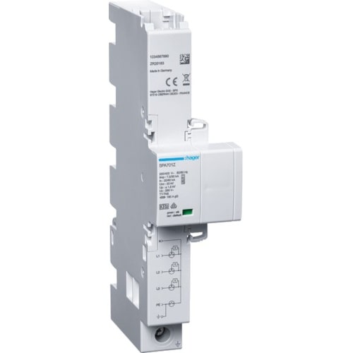 Kombi-Ableiter, Sammelschiene, 4p, TT/TN-S, 400VAC, 1,5kV, 1,5TE, 30kA, optisch