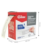 thumbnail of GILAC Étiquettes de traçabilité alimentaire hydrosolubles - boite de 220 - Blanc G902001