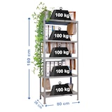 thumbnail of Estante de metal sem parafusos Fileclick 5 prateleiras. Cor cinza 1800x1000x360 mm
