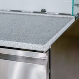 thumbnail of Romux® Table a Pizza Réfrigérée 2 Portes 90x70 cm pour 5 Bacs GN 1/6 Plan de Travail en Marbre et Cloche en Verre | Préparation Pizzas et Salades