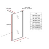 thumbnail of Aloni Eco Walk- In Duschwand aus Rauchglas schwarz 100x200 8mm