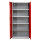 thumbnail of PROREGAL Stahlschrank BEE mit 5 lackierten Fachböden | HxBxT 195x92x42cm | Grau-Rot | Werkstattschrank Werkzeugschrank Aktenschrank Universalschrank