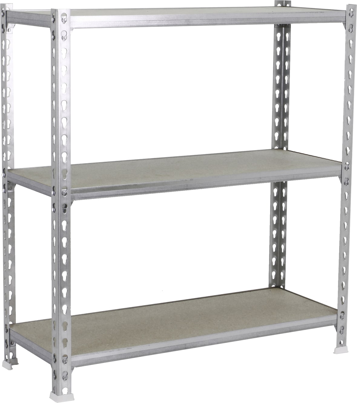 SimonRack Estantería Metálica, 900x1100x500 mm, 3 Alturas, Bandeja Madera, 200 kg de Punto Flexión, Galva/Madera - Maderclick