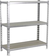 thumbnail of SimonRack Estantería Metálica, 900x1100x500 mm, 3 Alturas, Bandeja Madera, 200 kg de Punto Flexión, Galva/Madera - Maderclick