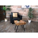 thumbnail of Mesa de apoio HWC-L54, mesa de apoio, mesa de cabeceira, mesa de sala de estar, mesa de café, metal MDF 50x50x50cm ~ carvalho selvagem escuro