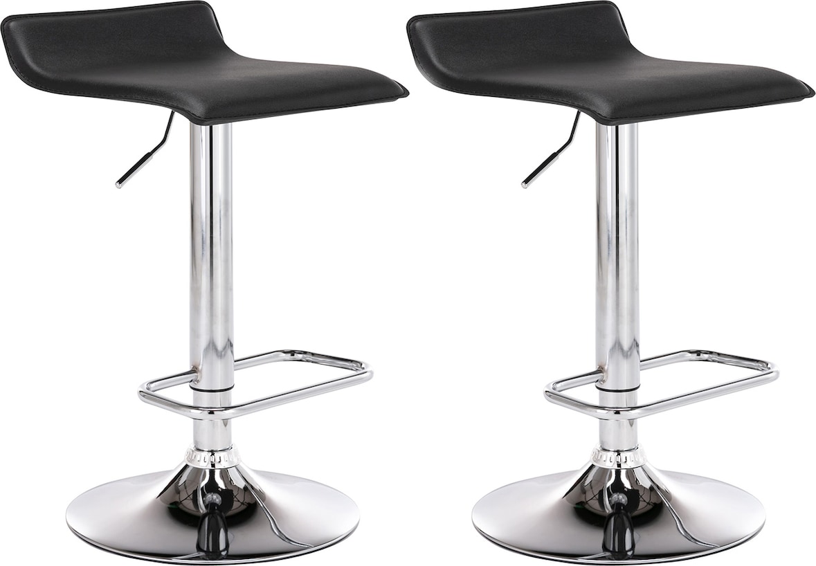 CHEFGASTRO 2er Set Barhocker SPLIT HxBxT 65x38x41cm Kunstleder Schwarz Barstuhl
