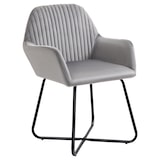 thumbnail of HOMCOM butaca de salón sillón de salón tapizado en terciopelo con asiento acolchado base metálica cruzada sillón lectura para dormitorio gris