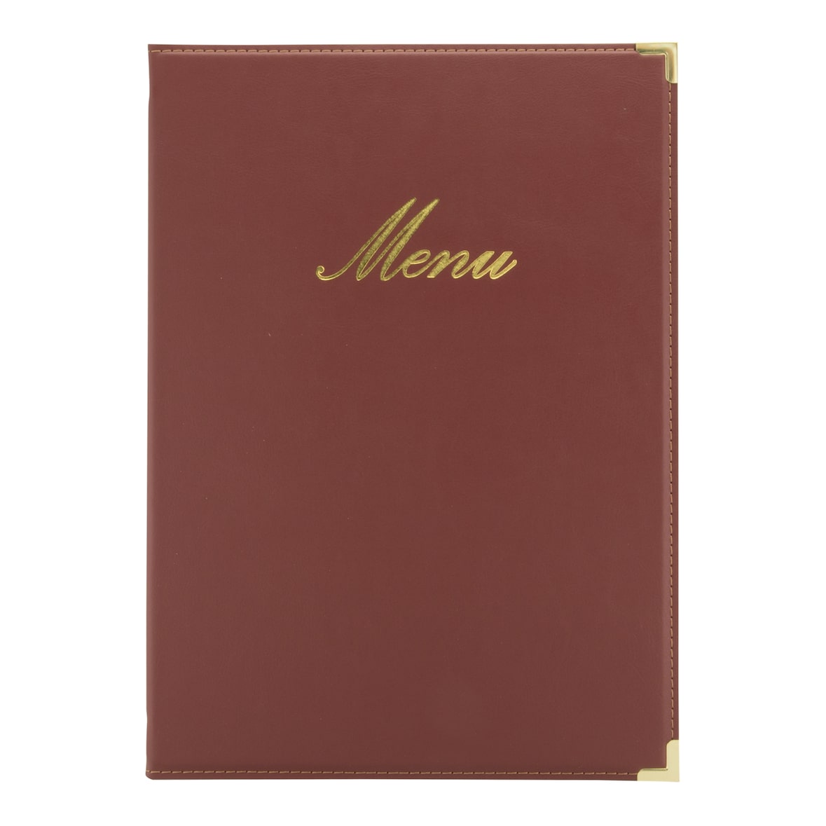 Securit® Capa de Menu A4 "Classic" - Bordeaux - Pele sintética - 4 vistas