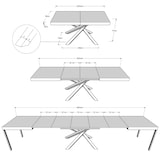 thumbnail of Mesa extensível 200/460x90 cm Volantis nogueira pernas multicoloridas 4/C