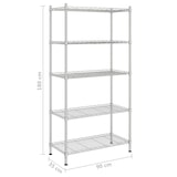 thumbnail of Helloshop26 - 5-stöckiges Aufbewahrungsregal 90 x 35 x 180 cm Chrom 250 kg Silber 02_0045695