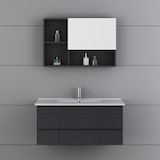 thumbnail of Bad-Set weiß Waschbecken schwarz Waschtisch Spiegelschrank Badmöbel Badezimmerausstattung Badzubehör Badinventar Badezimmer Bad Appenzell Jet-Line