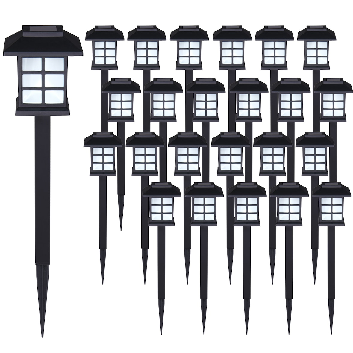 MONZANA® LED Solarlampe 24x Set Wetterfest Solar Akku Garten Solarleuchte Gartenleuchte Außenbereich Outdoor