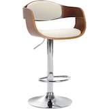 thumbnail of Banco de bar em couro sintético Kingston nogueira/branco