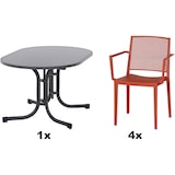 thumbnail of SIENA GARDEN Urban Lights Set 5teilig Square Sessel gastrotauglich brick mit Tisch Paco 140x90