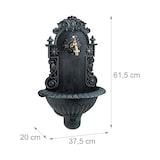 thumbnail of Relaxdays Wandbrunnen, Antik-Stil, Nostalgie, Garten, Terrasse, Wasserhahn, Becken, hängend, HBT: 62 x 38 x 20 cm, grün